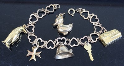 Lot 359 - A 9ct gold bracelet with various 9ct gold...