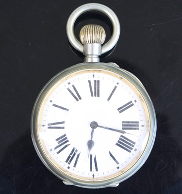 Lot 365 - A gent's nickel cased Goliath pocket watch,...