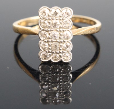 Lot 372 - An Art Deco 18ct gold and platinum diamond set...