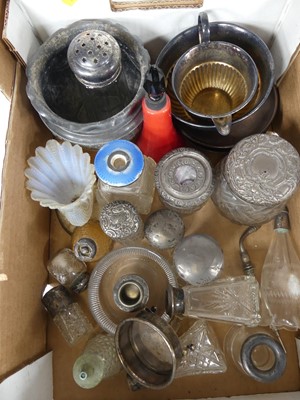 Lot 234 - A collection of cut glass jars and bottles,...