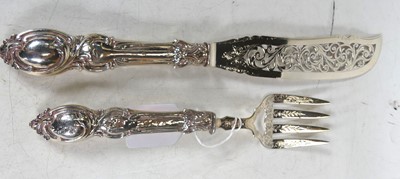 Lot 266 - A pair of Victorian silver fish servers,...