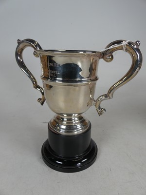 Lot 268 - A George V silver twin handled trophy cup,...