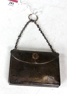 Lot 281 - An Edwardian silver lady's purse, suspended...
