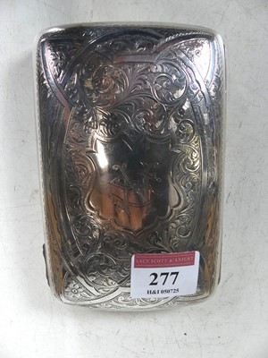 Lot 277 - An Edwardian silver pocket cigar case, of...
