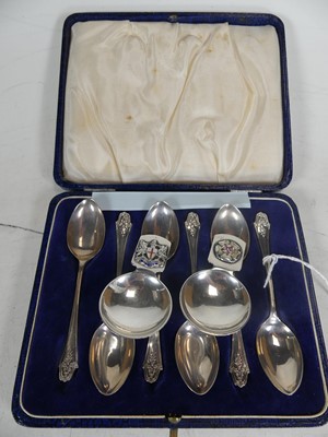Lot 282 - A set of six Edwardian coffee spoons, each...