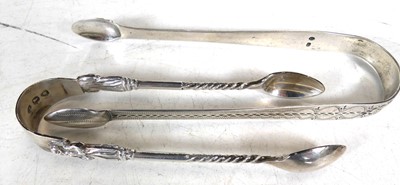 Lot 292 - A pair of George III silver sugar tongs,...