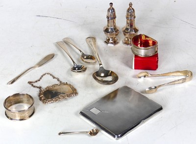Lot 418 - A George VI silver pocket cigarette case, of...