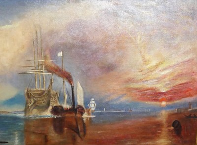 Lot 1023 - Hector Waller - coastal scene at sunset, oil...