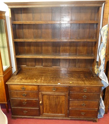 Lot 1142 - A 19th century provincial oak dresser, h.191cm,...