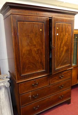 Lot 1144 - A 19th century mahogany and satinwood inlaid...