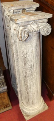 Lot 1145 - A pair of limed classical columns...