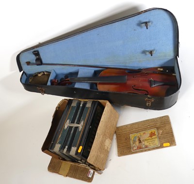 Lot 584 - A Parsifal accordion together with student's...