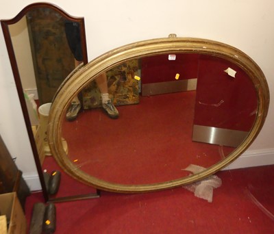 Lot 1178 - A large 19th century giltwood oval wall mirror,...