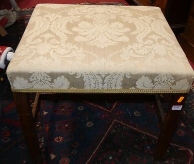 Lot 1191 - A 19th century mahogany framed dressing stool,...