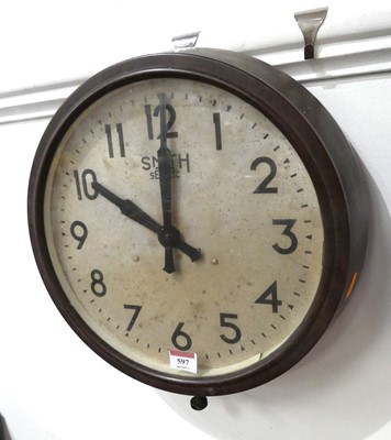 Lot 597 - A Smith Sectric wall clock, height 41 cm.