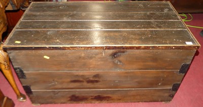 Lot 1214 - An early 20th century stained and planked pine...