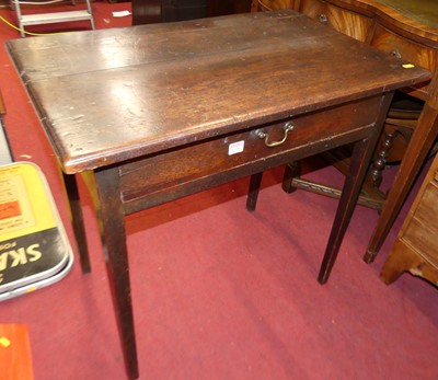 Lot 1220 - An 18th century provincial oak single drawer...