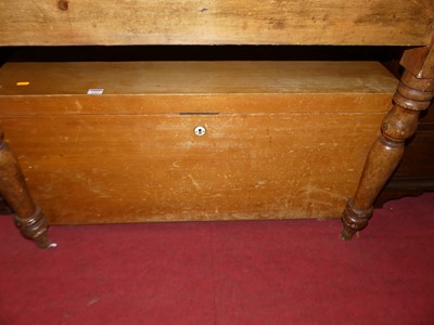 Lot 1227 - A ply hinge topped blanket chest, w.100cm