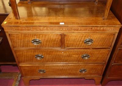 Lot 1237 - A 19th century oak and mahogany crossbanded...