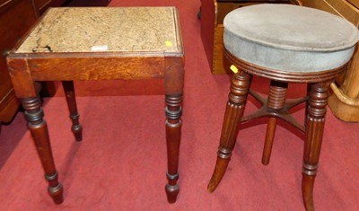 Lot 1239 - A 19th century mahogany and later granite...
