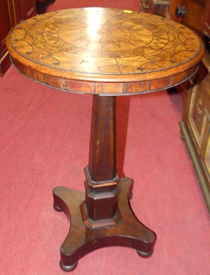 Lot 1240 - A mid-Victorian specimen wood inlaid circular...