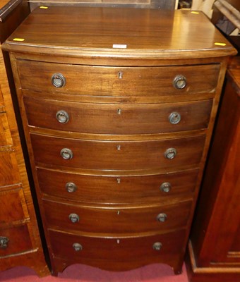 Lot 1245 - An early 20th century mahogany bowfront narrow...