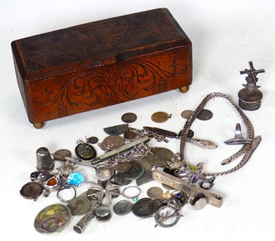 Lot 439 - A collection of silver and white metal items...