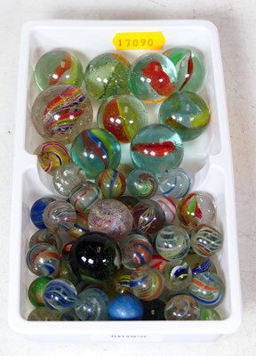 Lot 443 - A collection of glass marbles, 19th century...