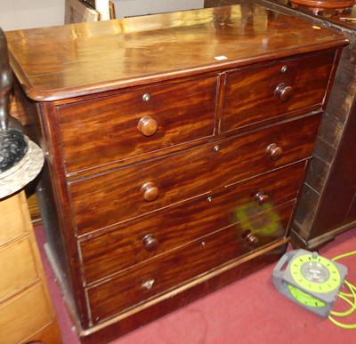 Lot 1254 - A mid-Victorian mahogany round cornered chest...