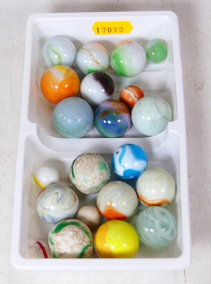Lot 445 - A collection of opaque glass marbles, various...