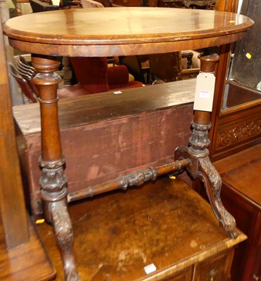 Lot 1261 - A mid-Victorian figured walnut oval occasional...