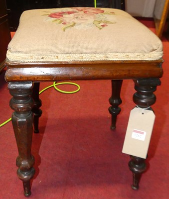 Lot 1262 - A Victorian mahogany dressing stool, with...