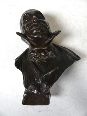 Lot 451 - A bronze head & shoulders bust of a gentleman,...