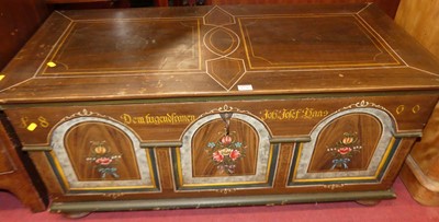 Lot 1276 - A Northern European polychrome painted three...