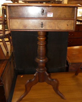Lot 1286 - A mid-19th century figured walnut hinge topped...