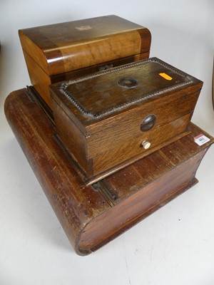 Lot 481 - A stained wooden box in the form of a book,...