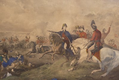 Lot 1054 - Framed colour engraving from the battle of...