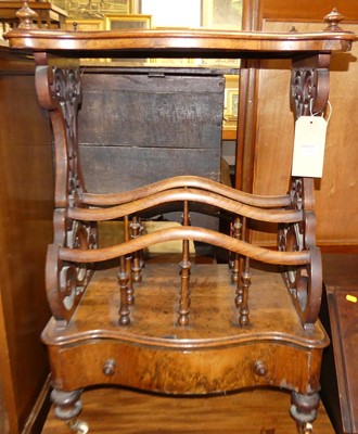 Lot 1304 - A mid-Victorian figured walnut serpentine...