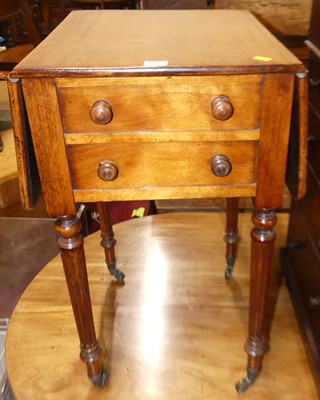 Lot 1315 - A 19th century mahogany dropflap work table