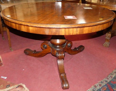 Lot 1330 - An early Victorian mahogany circular tilt-top...