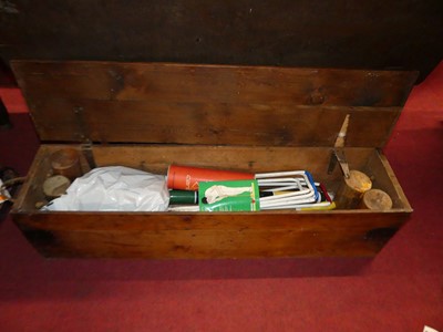 Lot 1344 - A pine boxed croquet set