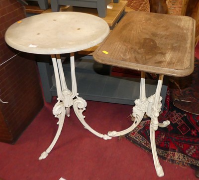 Lot 1347 - Two Victorian white painted cast iron based...