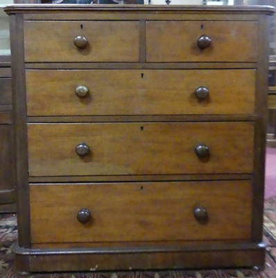 Lot 1350 - A mid-Victorian mahogany round cornered chest...