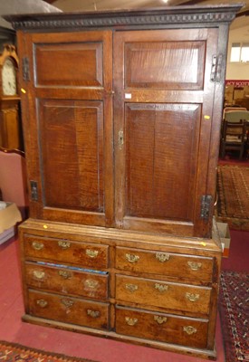 Lot 1355 - A 19th century provincial joined oak...