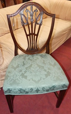 Lot 1387 - A mahogany single Heppelwhite dining chair,...