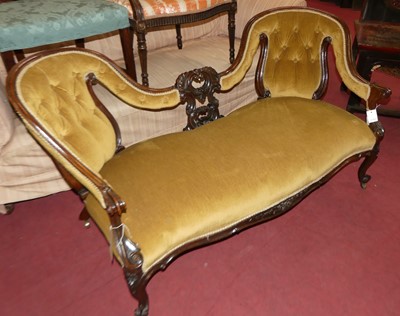 Lot 1389 - A mid-Victorian rosewood framed double...