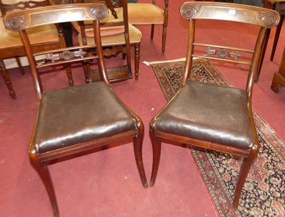 Lot 1391 - A pair of Regency mahogany, flame mahogany,...