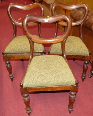 Lot 1394 - A set of six Victorian mahogany balloon back...