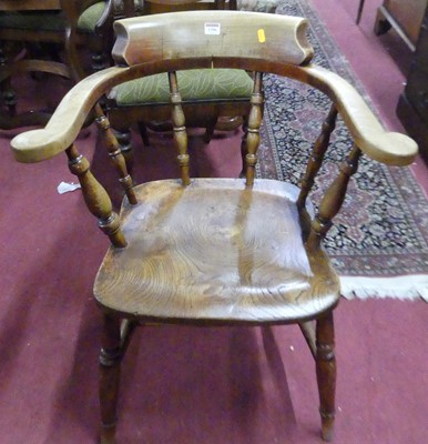 Lot 1396 - An early 20th century elm and beech captain's...