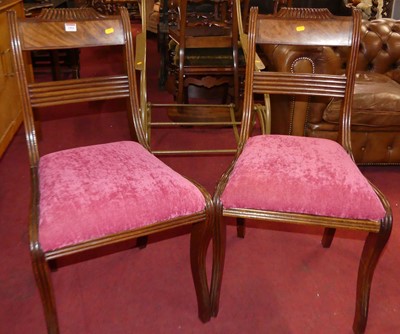 Lot 1404 - A pair of Regency mahogany barback dining chairs